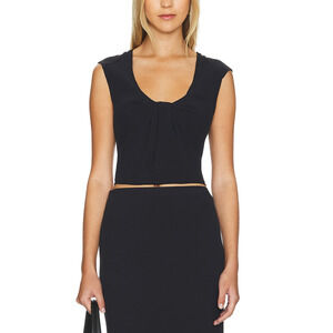 L'Academie 'Marianna Maisie' Black Crepe Top Size XS